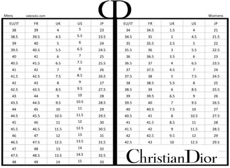 chausdure dior|Dior shoe size chart.